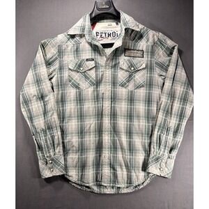 Petrol Industries Pearl Snap Men's M Western Turbo‎ Engineers Plaid Mechanic